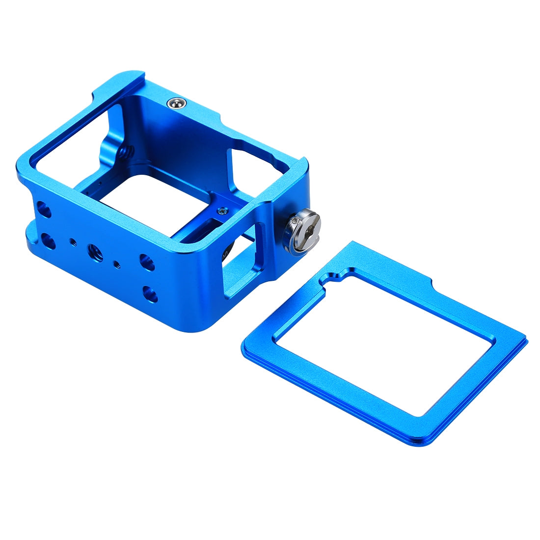 Puluz PU182 Housing Shell CNC Aluminum Alloy Protective Cage with Insurance Frame UV Lens for GoPro HERO5 - Blue