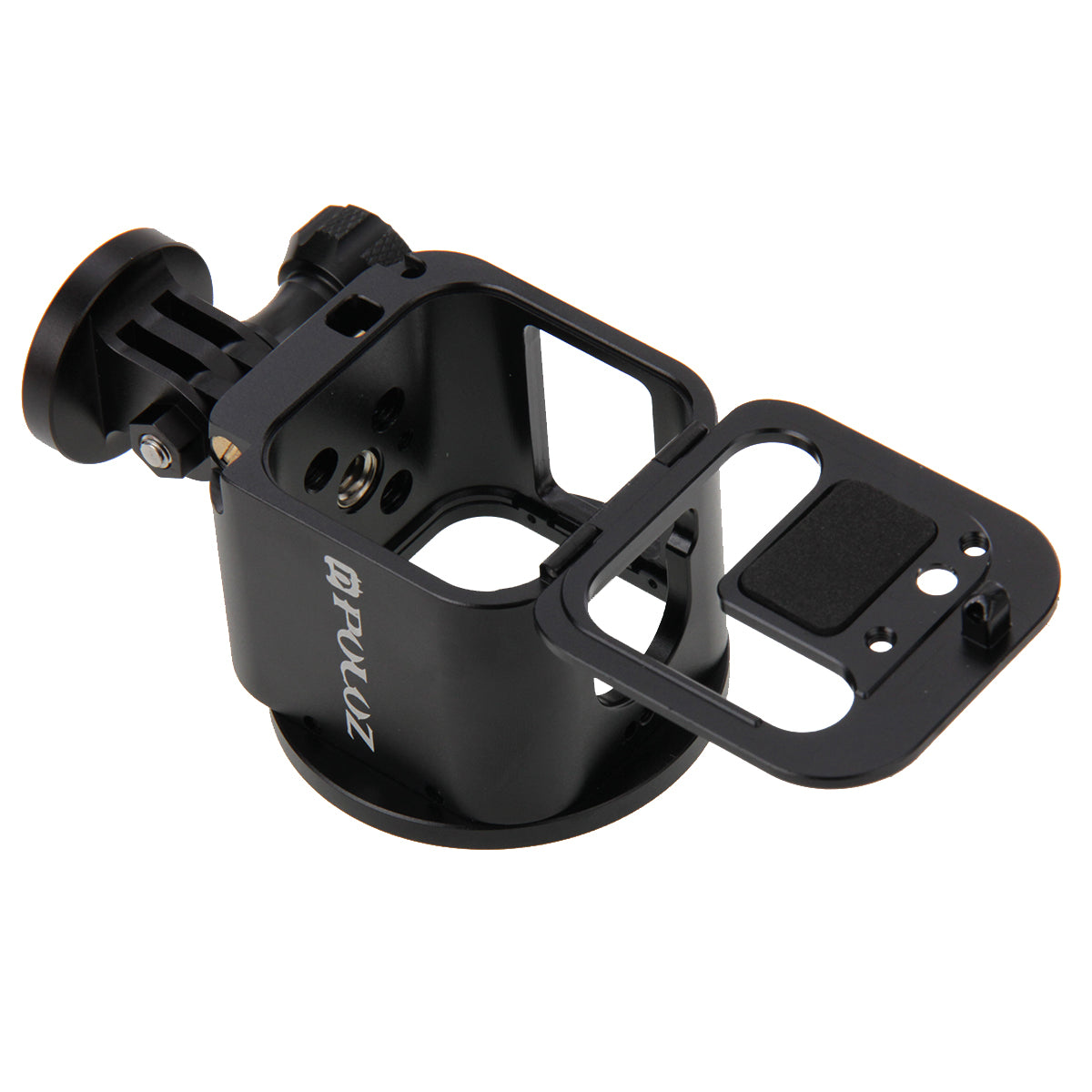 Puluz PU160 Housing Shell Aluminum Alloy Protective Cage Wrench Lens Cap Screw Tripod Adapter for GoPro HERO 4/5 Session 5S 4S - Black