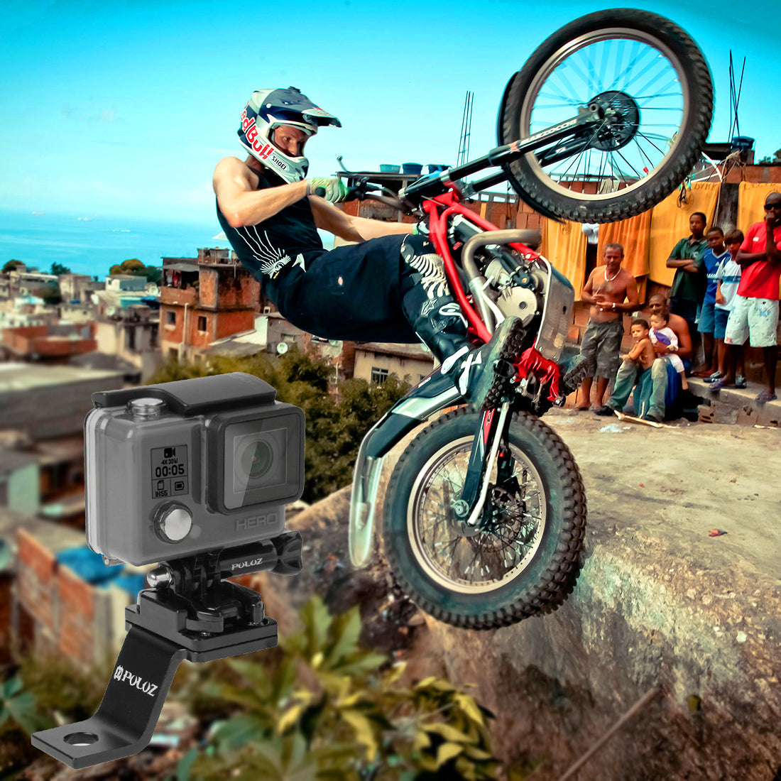 Puluz PU171 Aluminum Alloy Bicycle Bike Handlebar Bracket Mount for GoPro Hero5 /4 /3+ /3 /2 /1 - Black