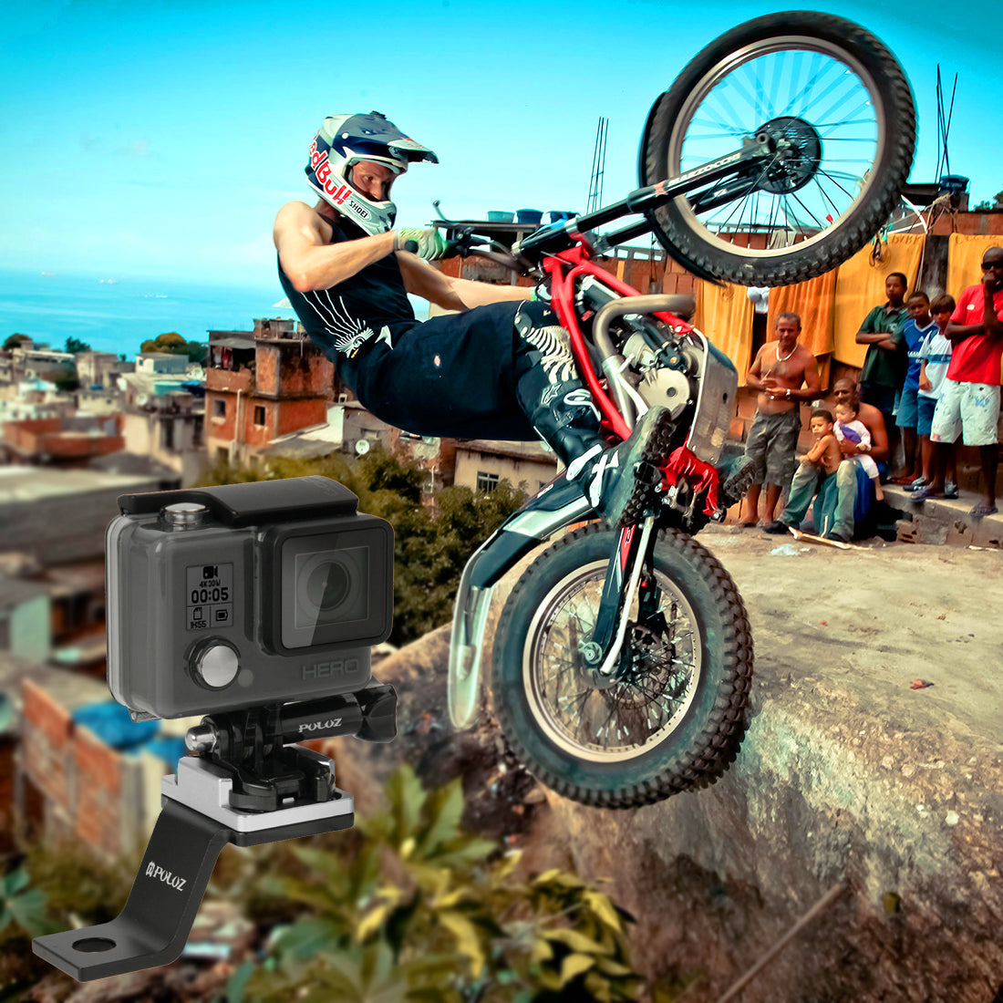 Puluz PU171 Aluminum Alloy Bicycle Bike Handlebar Bracket Mount for GoPro Hero5 /4 /3+ /3 /2 /1 - Silver