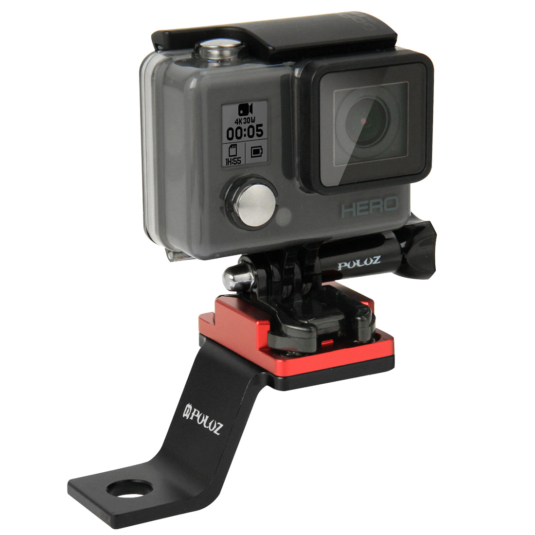 Puluz PU171 Aluminum Alloy Bicycle Bike Handlebar Bracket Mount for GoPro Hero5 /4 /3+ /3 /2 /1 - Red