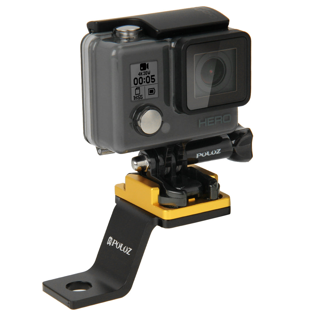 Puluz PU171 Aluminum Alloy Bicycle Bike Handlebar Bracket Mount for GoPro Hero5 /4 /3+ /3 /2 /1 - Yellow