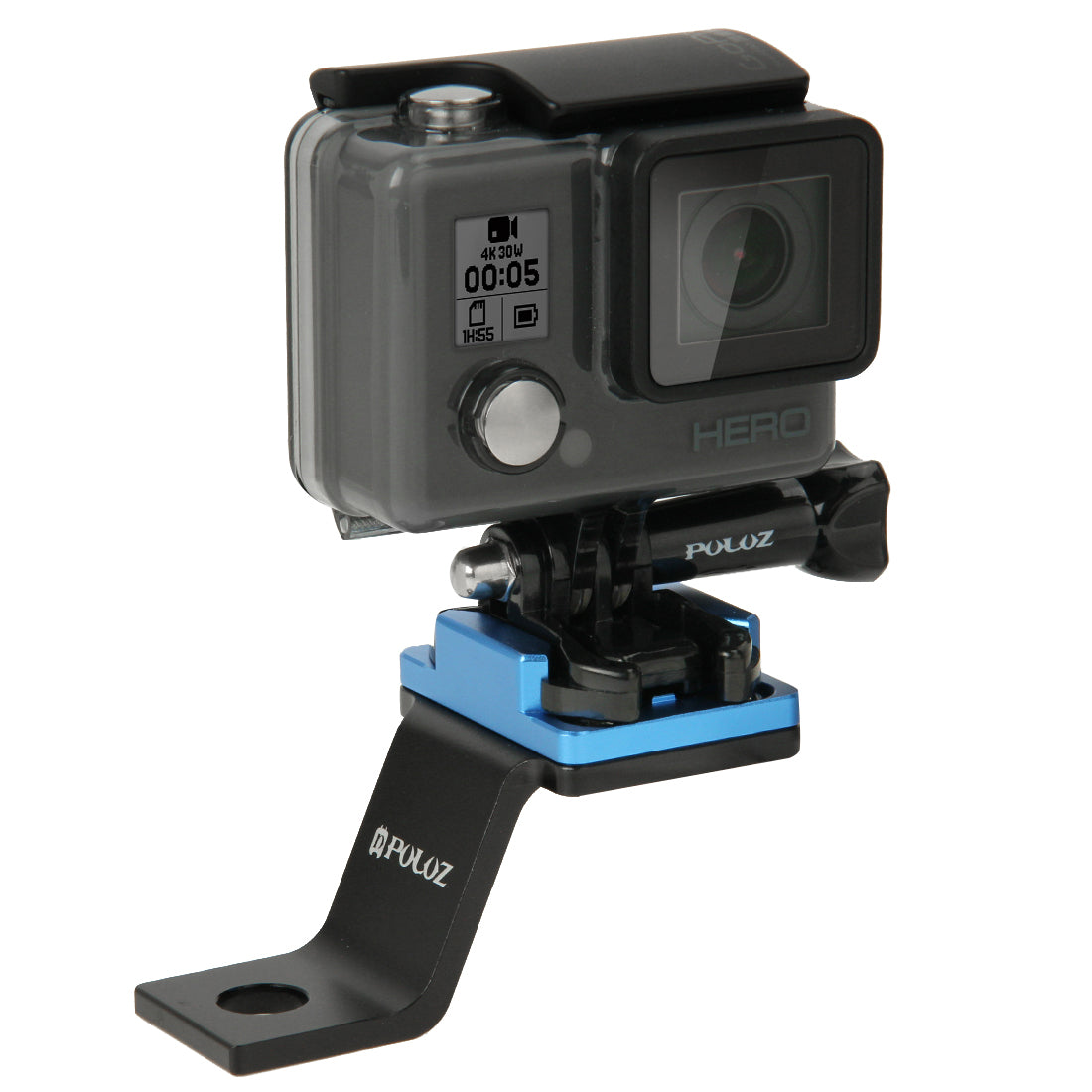 Puluz PU171 Aluminum Alloy Bicycle Bike Handlebar Bracket Mount for GoPro Hero5 /4 /3+ /3 /2 /1 - Blue