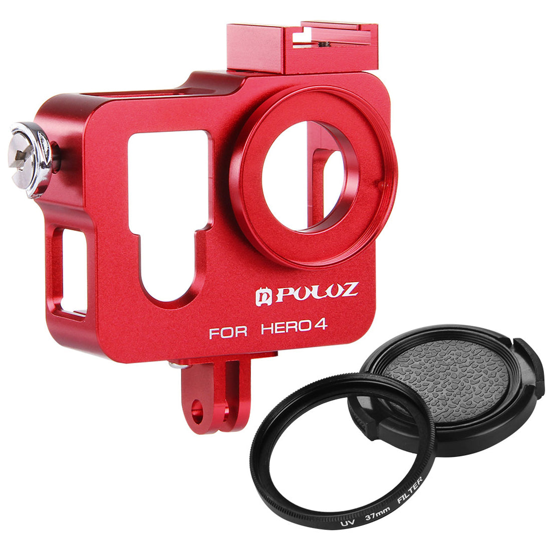 Puluz PU153 Aluminium Alloy Protective Frame Housing Case [Second Version] for GoPro Hero4 - Red
