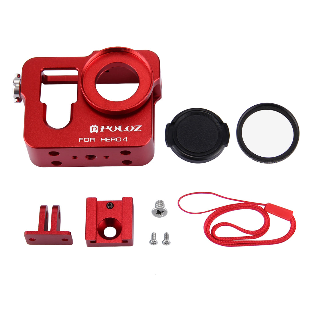 Puluz PU153 Aluminium Alloy Protective Frame Housing Case [Second Version] for GoPro Hero4 - Red