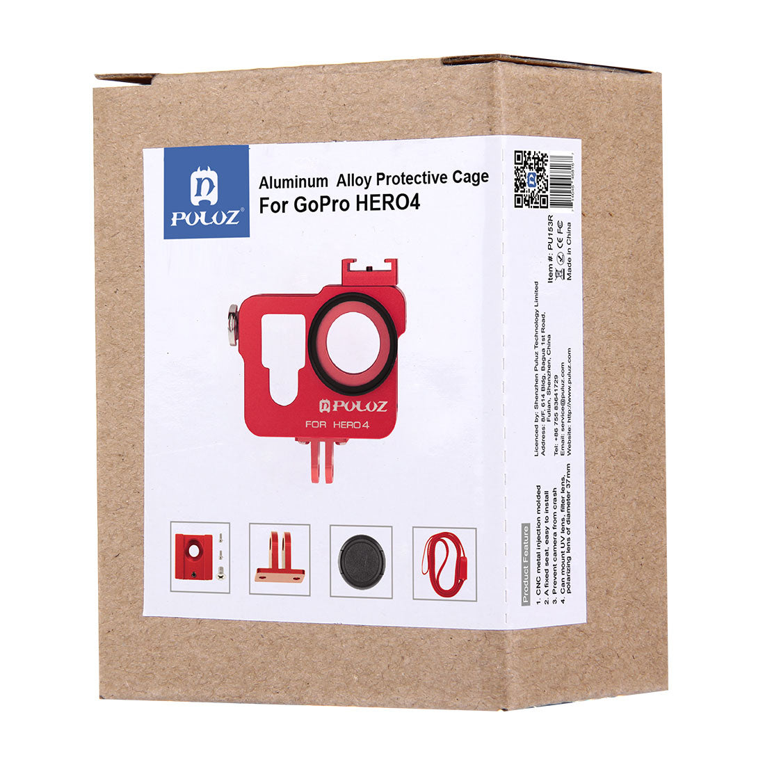 Puluz PU153 Aluminium Alloy Protective Frame Housing Case [Second Version] for GoPro Hero4 - Red