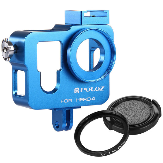 Puluz PU153 Aluminium Alloy Protective Frame Housing Case [Second Version] for GoPro Hero4 - Blue