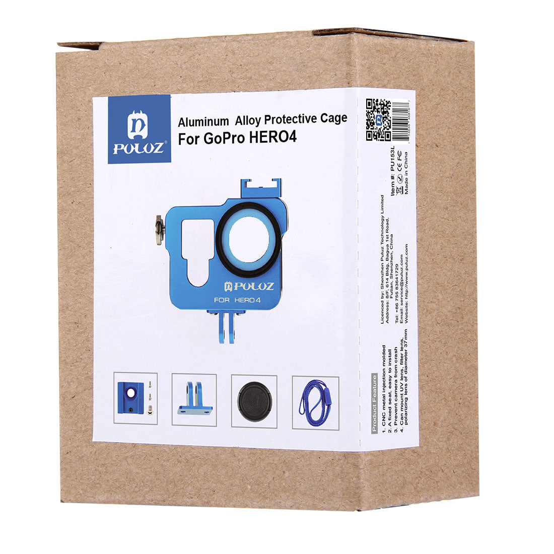 Puluz PU153 Aluminium Alloy Protective Frame Housing Case [Second Version] for GoPro Hero4 - Blue