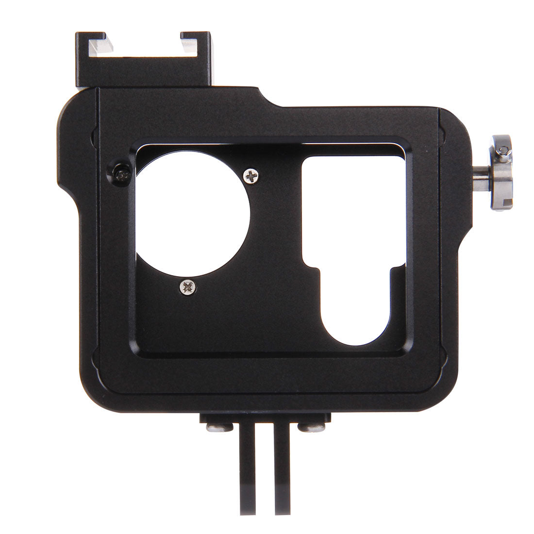Puluz PU140 Housing Shell Aluminum Alloy Camera Protective Cage with Frame UV Filter Lens Cap for Gopro HERO4 - Black