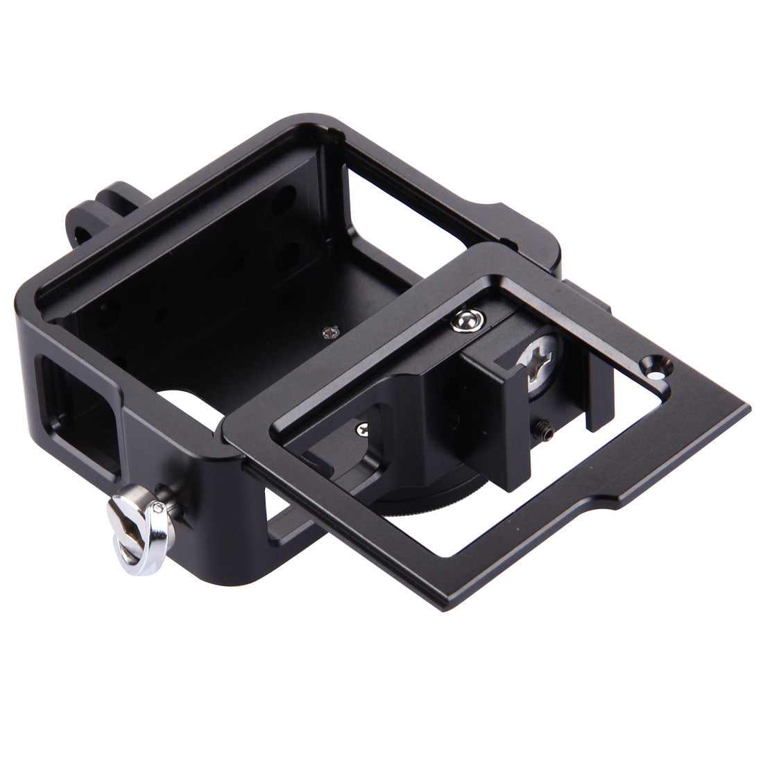 Puluz PU140 Housing Shell Aluminum Alloy Camera Protective Cage with Frame UV Filter Lens Cap for Gopro HERO4 - Black