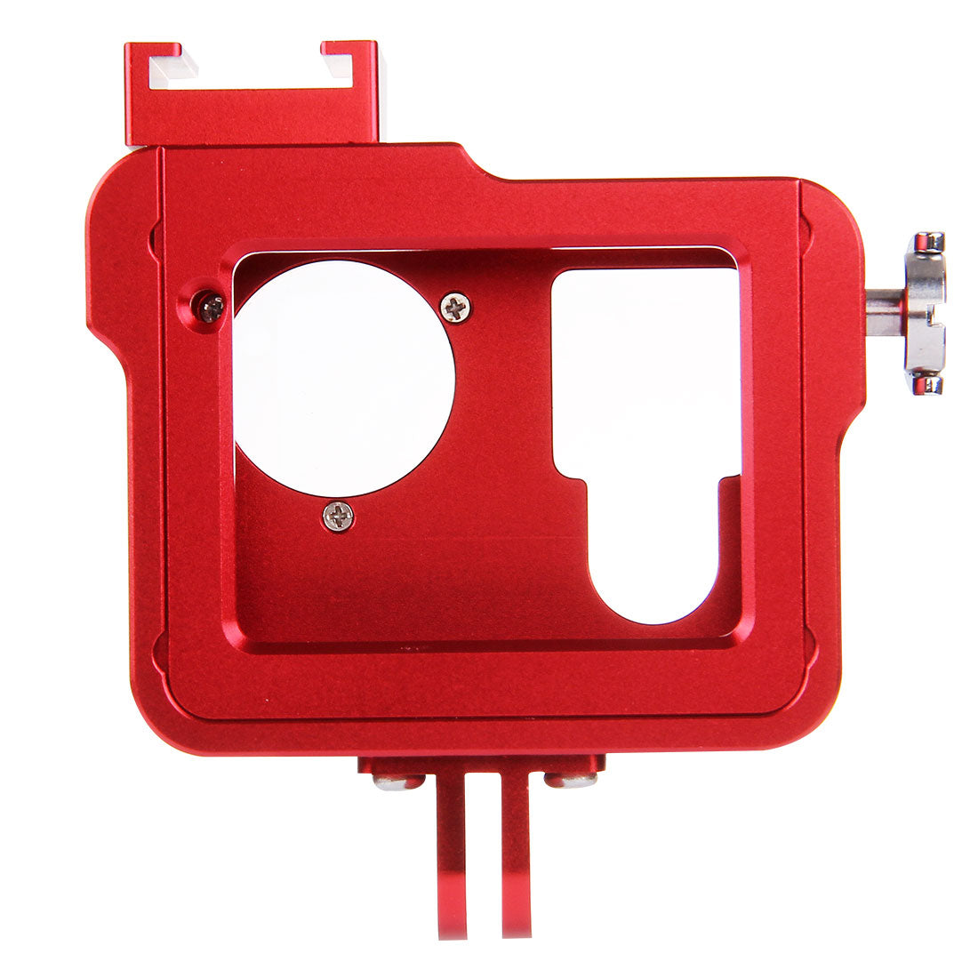 Puluz PU140 Housing Shell Aluminum Alloy Camera Protective Cage with Frame UV Filter Lens Cap for Gopro HERO4 - Red