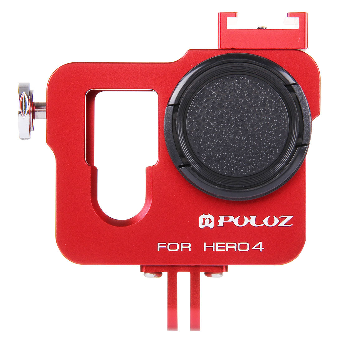 Puluz PU140 Housing Shell Aluminum Alloy Camera Protective Cage with Frame UV Filter Lens Cap for Gopro HERO4 - Red