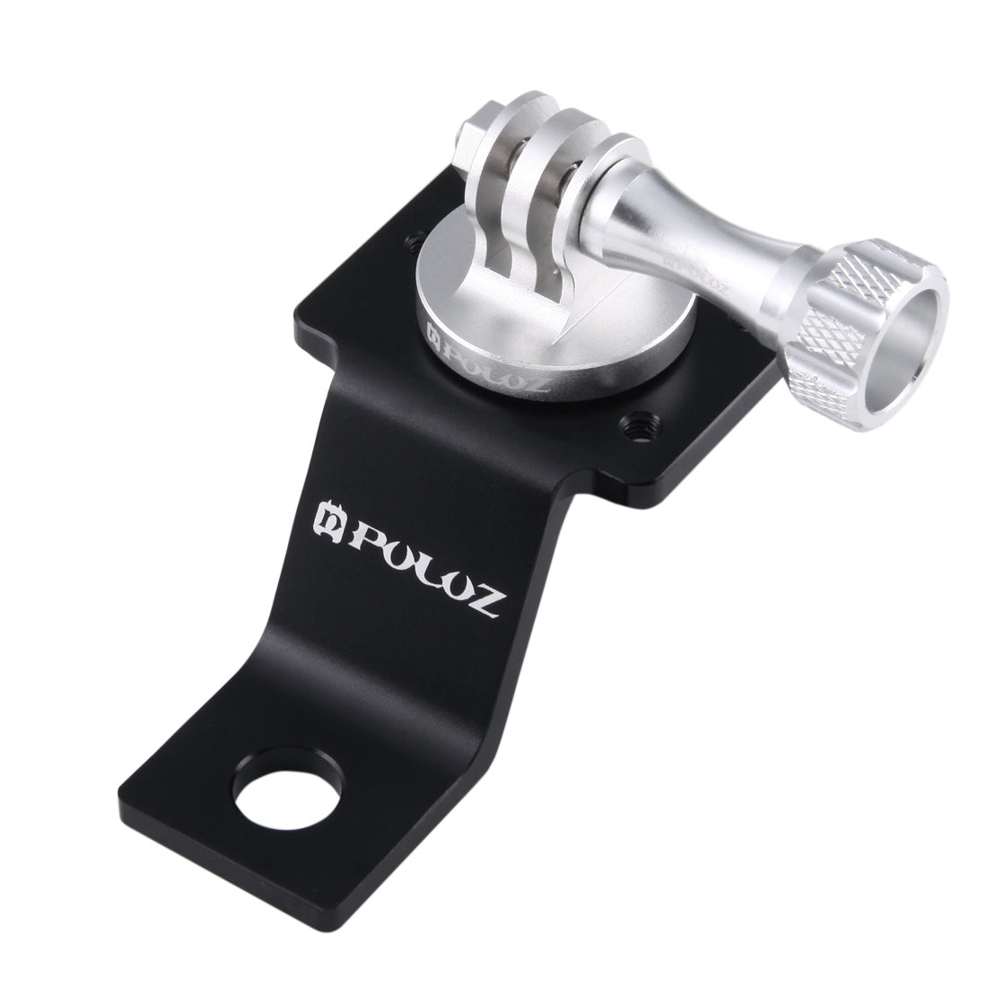 PULUZ PU114 Aluminum Alloy Motorcycle Fixed Holder Mount with Tripod Adapter and Screw for Sports Camera Accessories - Silver