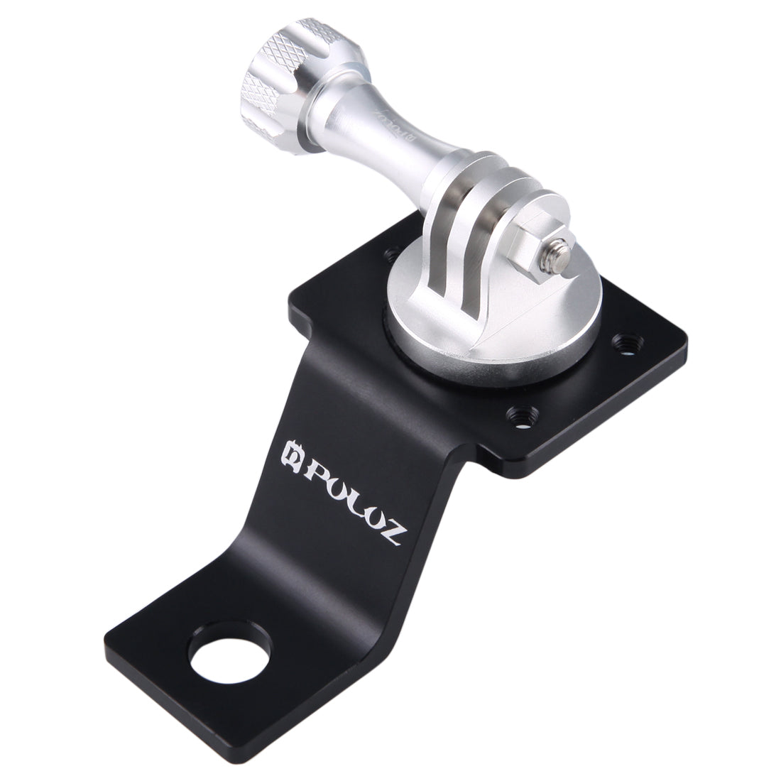 PULUZ PU114 Aluminum Alloy Motorcycle Fixed Holder Mount with Tripod Adapter and Screw for Sports Camera Accessories - Silver