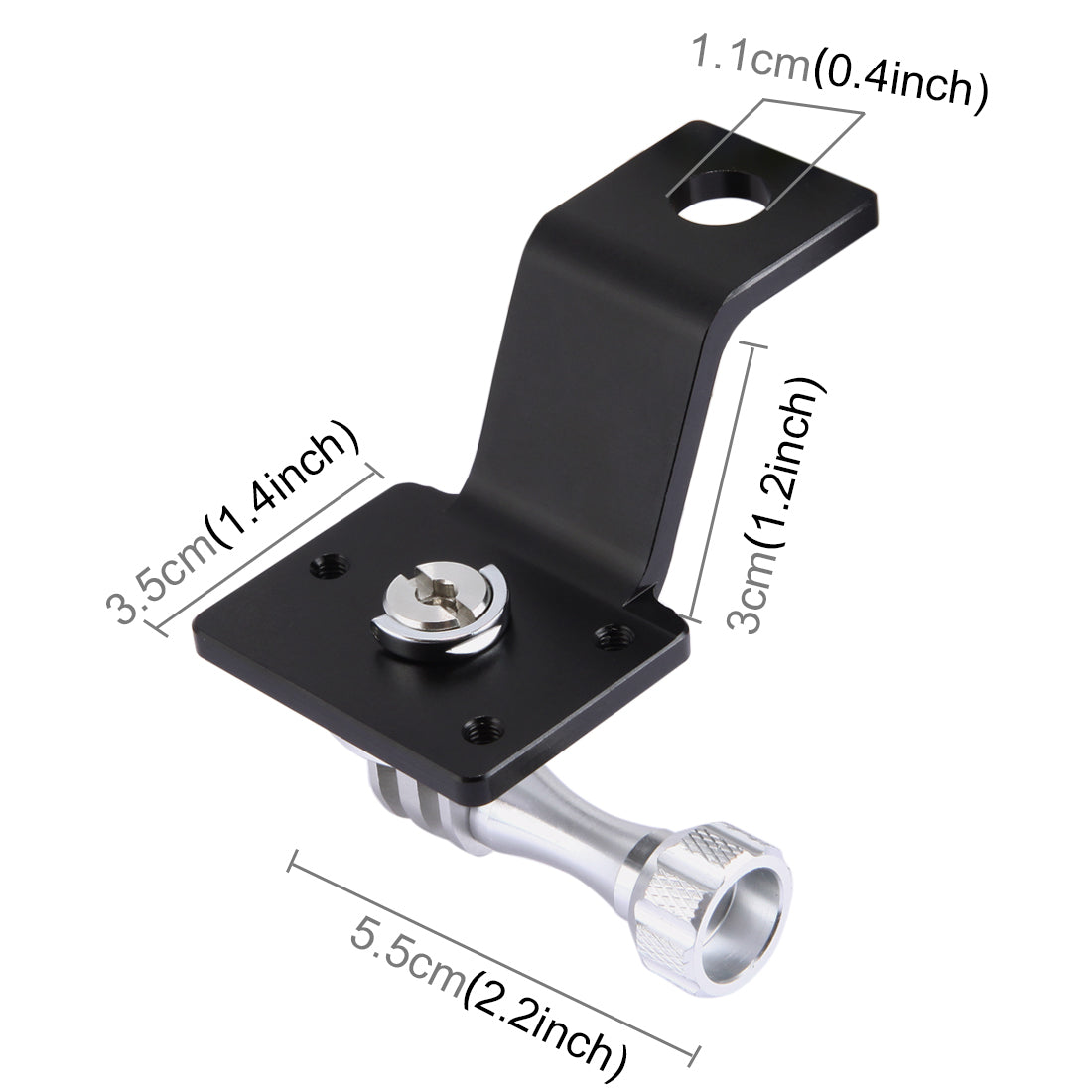 PULUZ PU114 Aluminum Alloy Motorcycle Fixed Holder Mount with Tripod Adapter and Screw for Sports Camera Accessories - Silver
