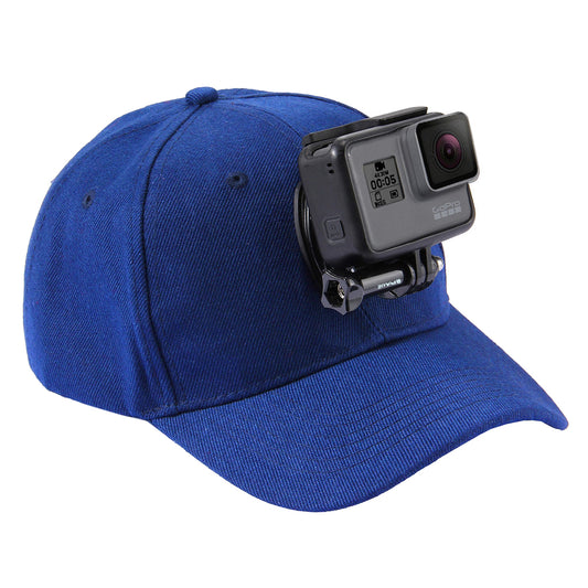 PULUZ PU195 Sports Camera Hat for Gopro Accessories Adjustable Cap with Screws and J Stent Base for GoPro Camera - Blue