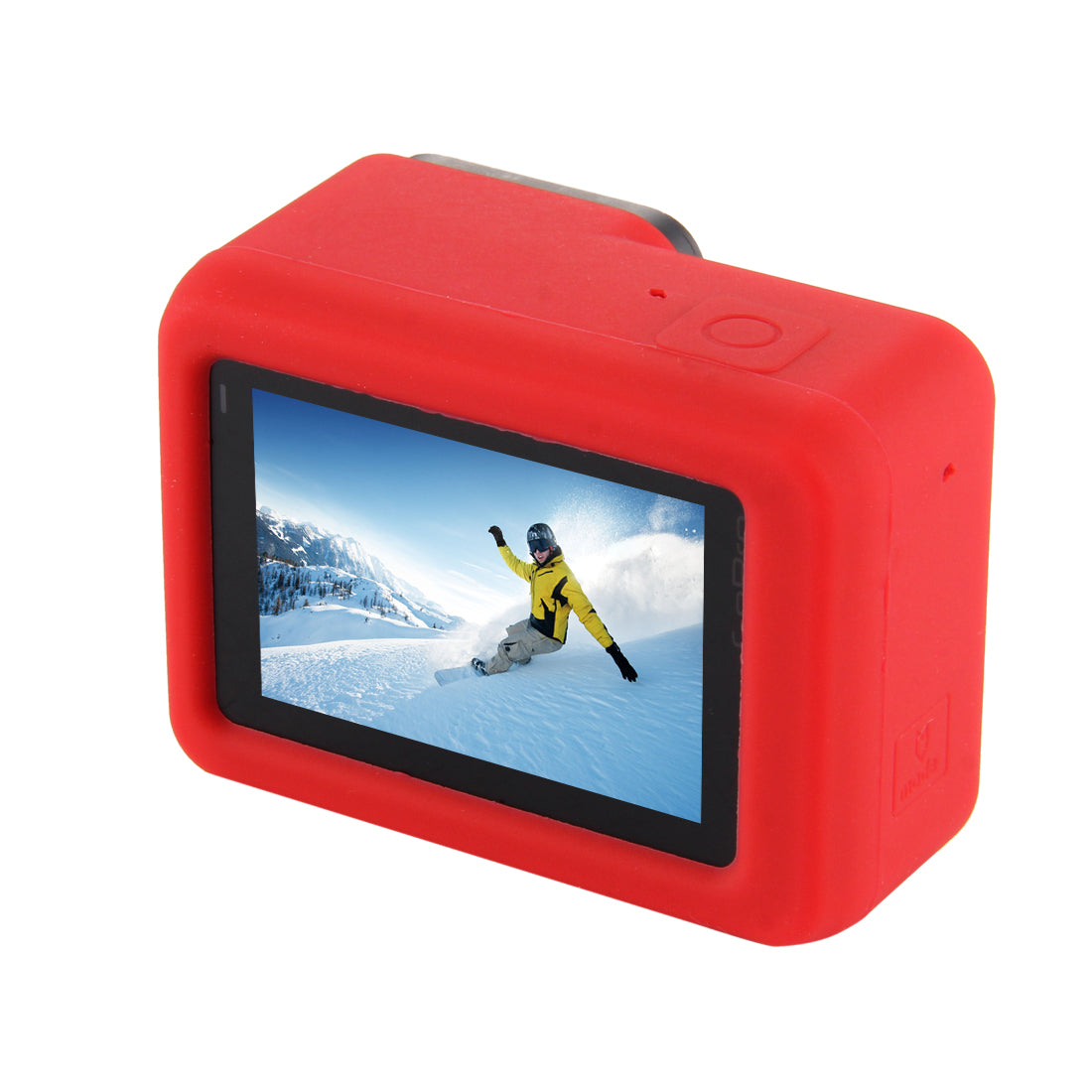 PULUZ PU189 Silicone Protective Housing Frame Case and Lens Cap for GoPro Hero 5/6/7 - Red