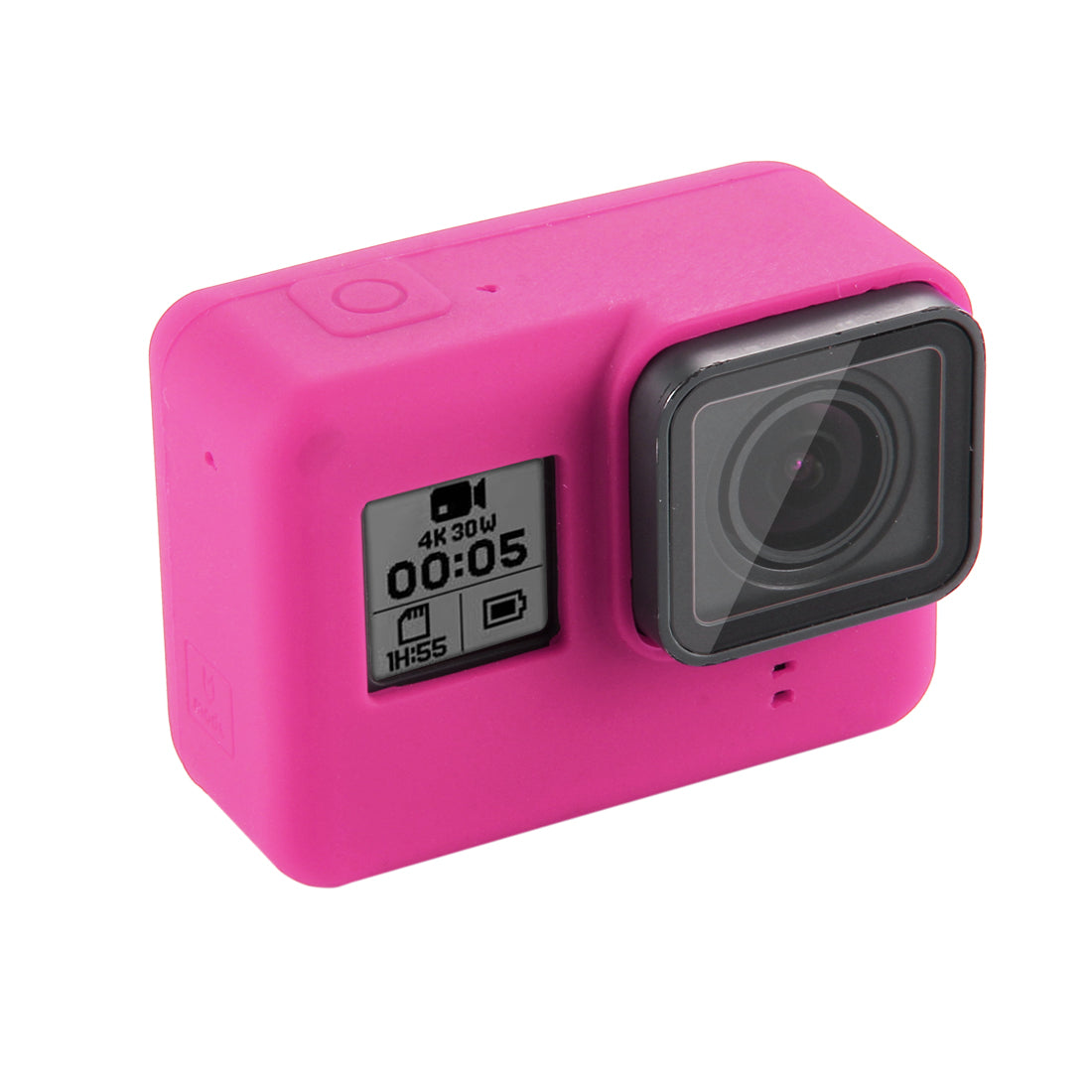 PULUZ PU189 Silicone Protective Housing Frame Case and Lens Cap for GoPro Hero 5/6/7 - Rose