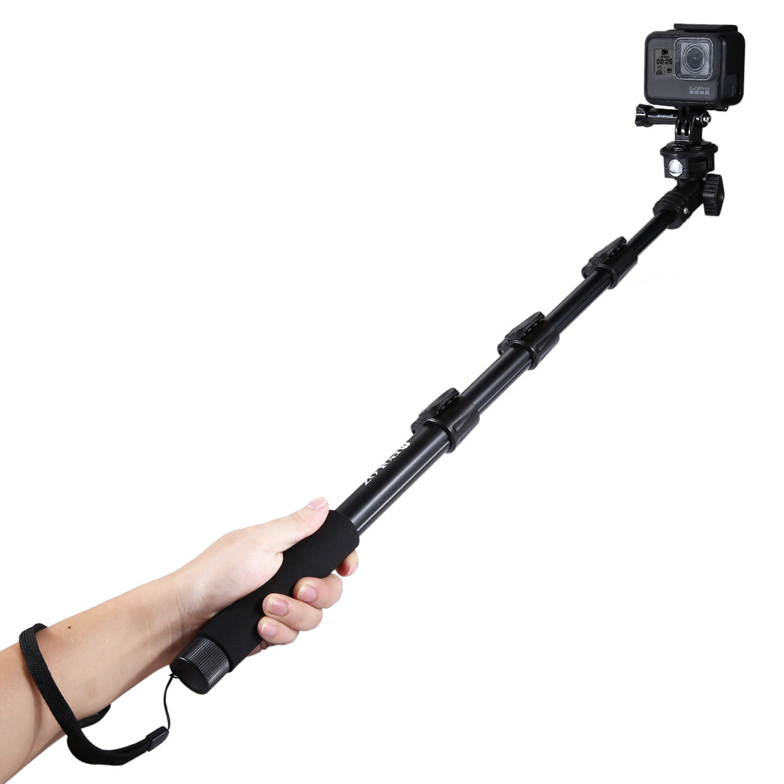 Puluz PU54B Extendable Adjustable Handheld Selfie Stick Monopod for GoPro Hero 7/6/5/5 Session/4Session/4/3+/3/2/1, DJI Osmo Action Camera