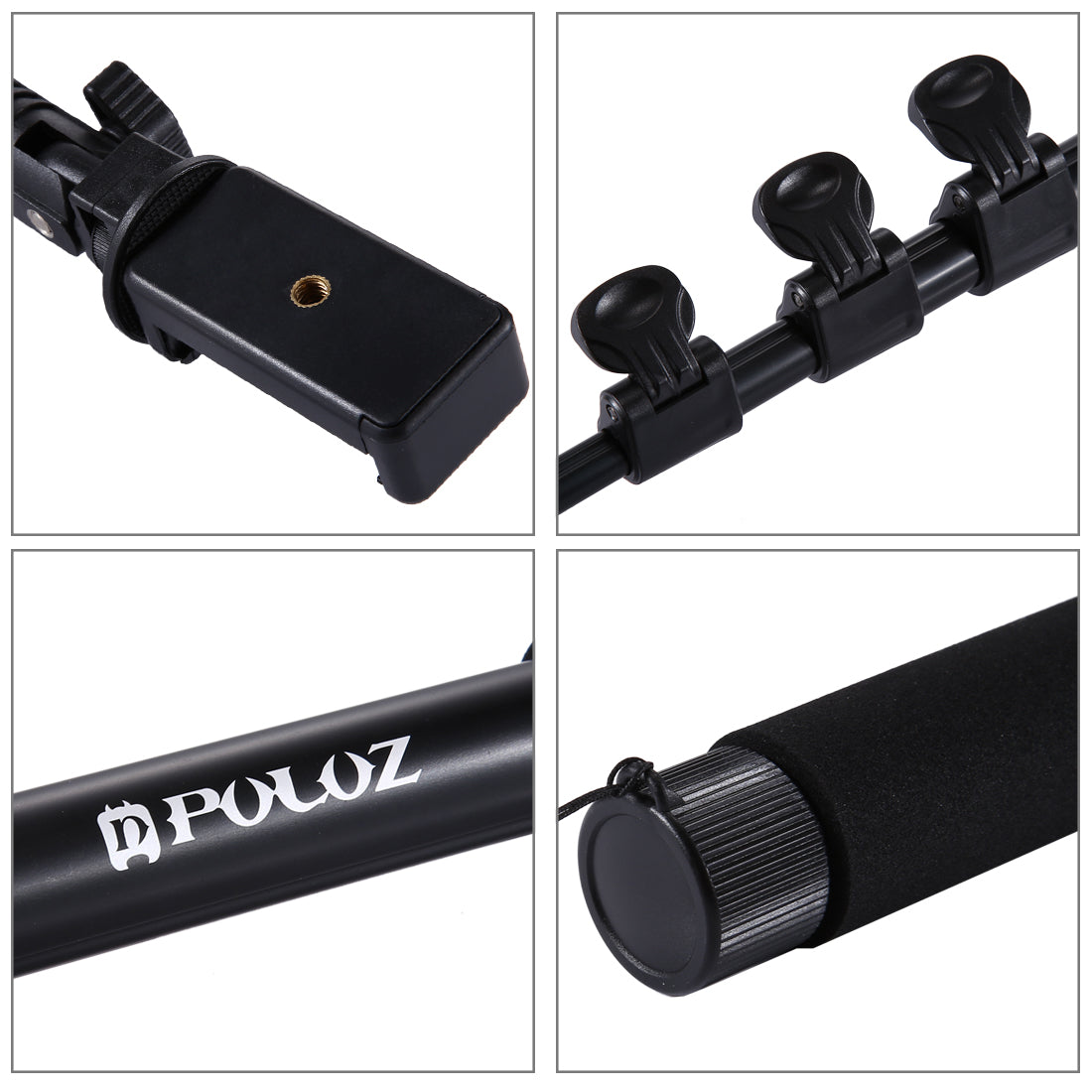 Puluz PU54B Extendable Adjustable Handheld Selfie Stick Monopod for GoPro Hero 7/6/5/5 Session/4Session/4/3+/3/2/1, DJI Osmo Action Camera