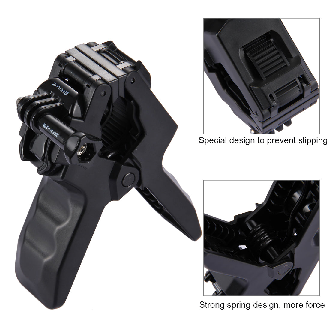 PULUZ Jaws Flex Clamp Mount with Buckle and Thumb Screw for GoPro New Hero/Hero7/6/5/5 Session/4 Session/4/3+/3 /2/1 DJI Osmo Action Xiaoyi and Other Action Cameras
