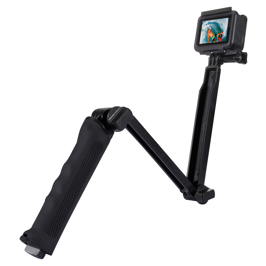 PULUZ 3-Way Grip Foldable Multi-functional Selfie-stick Extension Monopod with Tripod for GoPro New Hero/Hero7/6/5/5 Session/4 Session/4/3+/3/2/1 DJI Osmo Action Xiaoyi