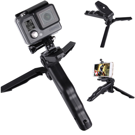PULUZ PU191 Grip Folding Tripod Mount with Adapter &amp; Screws for GoPro HERO6 /5 /4 /3+ /3 /2 /1, SJ4000, Digital Cameras