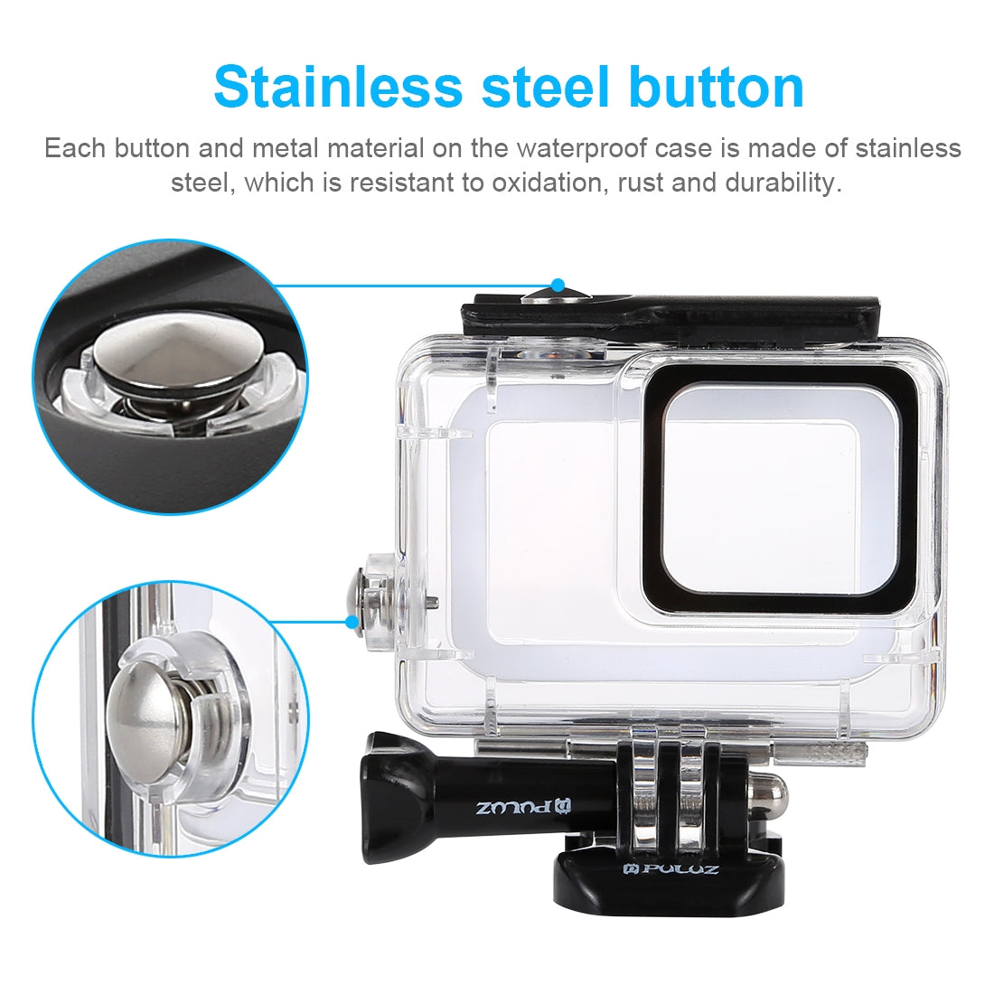 PULUZ Underwater Sports Camera Waterproof 45m Housing Case Compatible with Gopro Hero7