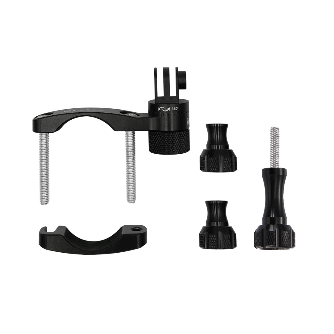 Puluz 360 Degree Rotation Bike Aluminum Handlebar Adapter Mount with Screw for GoPro NEW HERO / DJI OSMO Action etc. Other Action Cameras
