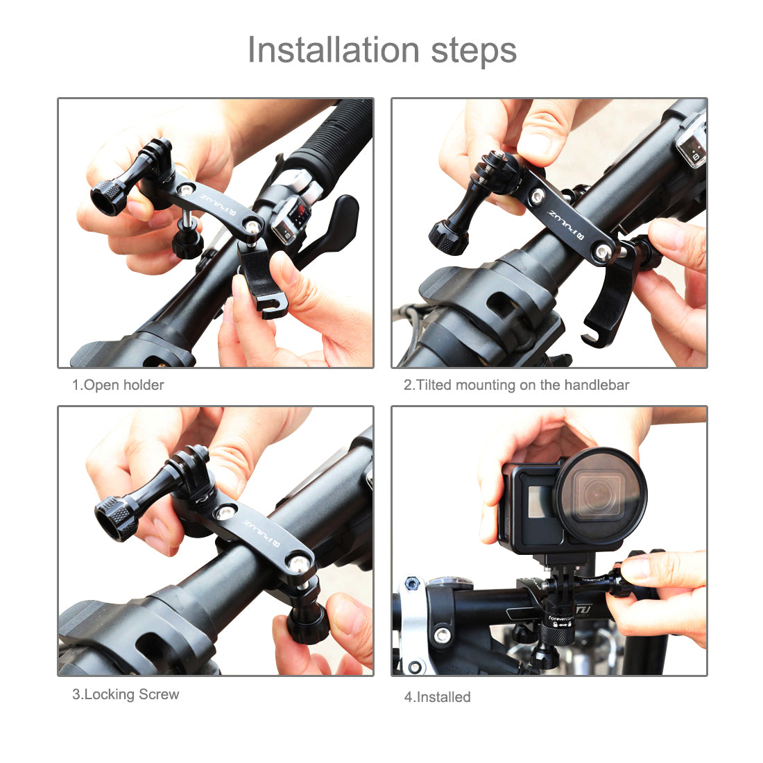 Puluz 360 Degree Rotation Bike Aluminum Handlebar Adapter Mount with Screw for GoPro NEW HERO / DJI OSMO Action etc. Other Action Cameras
