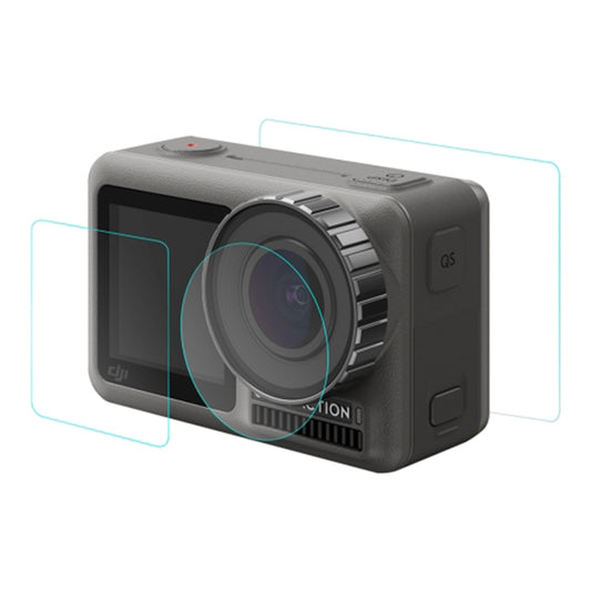 PULUZ Lens + Front and Back LCD Display Tempered Glass Film for DJI Osmo Action