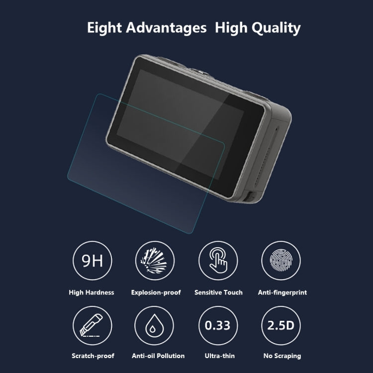 PULUZ Lens + Front and Back LCD Display Tempered Glass Film for DJI Osmo Action
