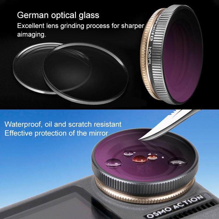 2 in 1 SUNNYLIFE OA-FI180 Lens Red + Purple Diving Filter for DJI OSMO Action