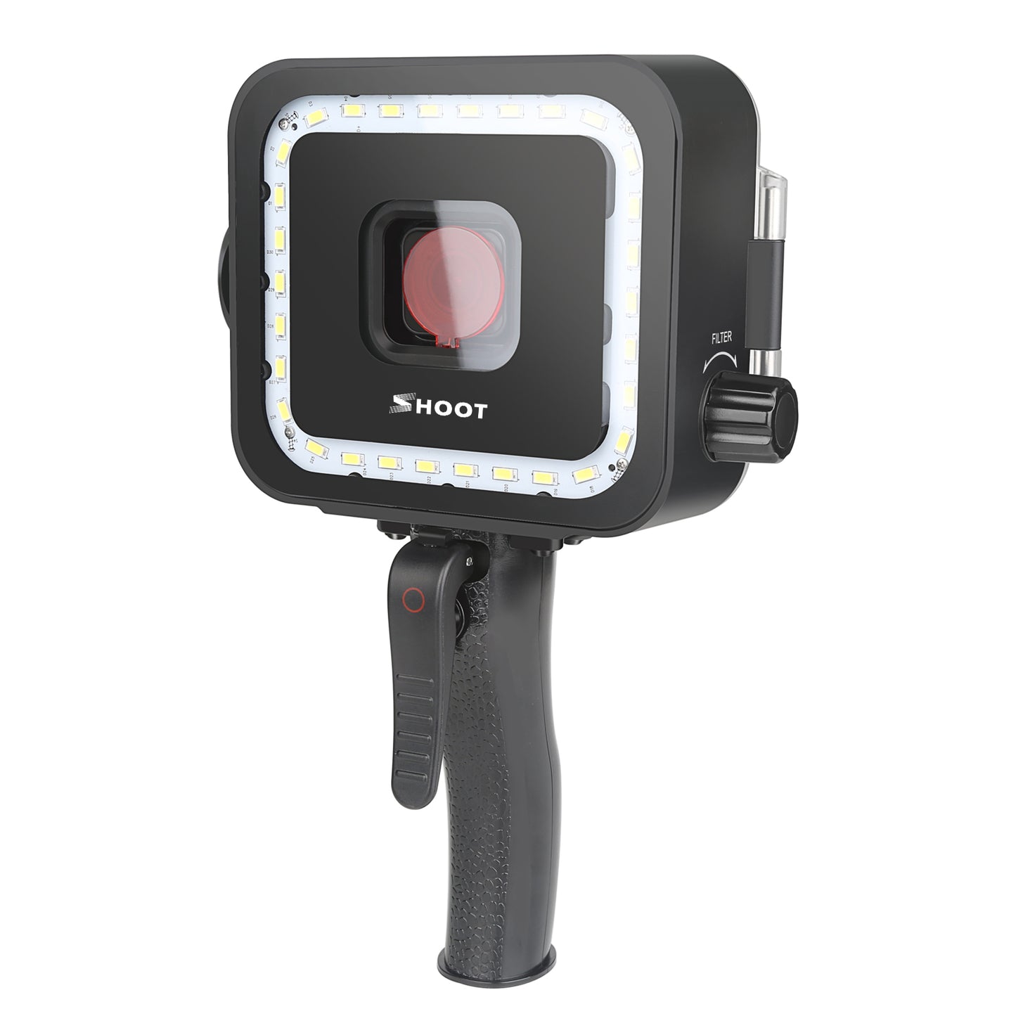 Diving Underwater Light 35M Waterproof Case LED Flashlight with Red Filter and Shutter Trigger for Gopro Hero 5/6/7
