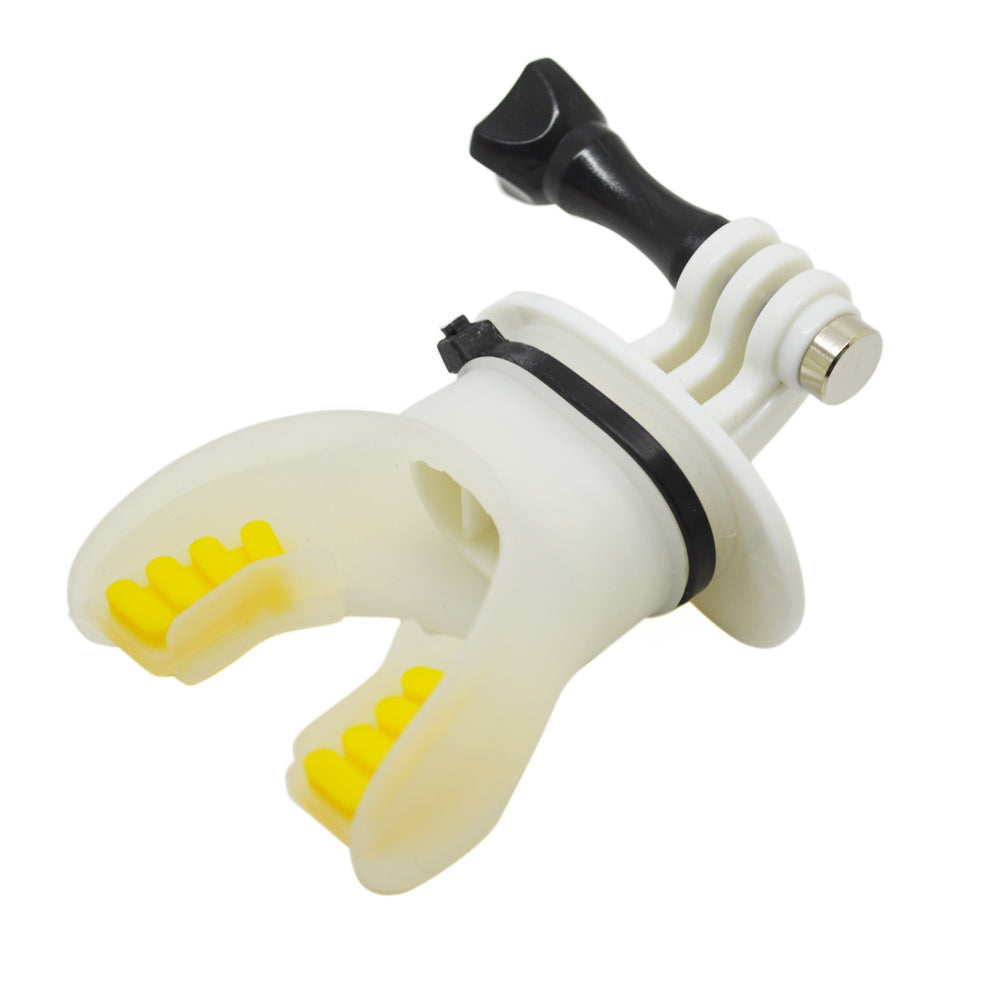 SHOTT Surfing Shooting Camera Mouth Mount Set with Floaty Float &amp; Lanyard Strap for GoPro Hero 5 7 8 - White