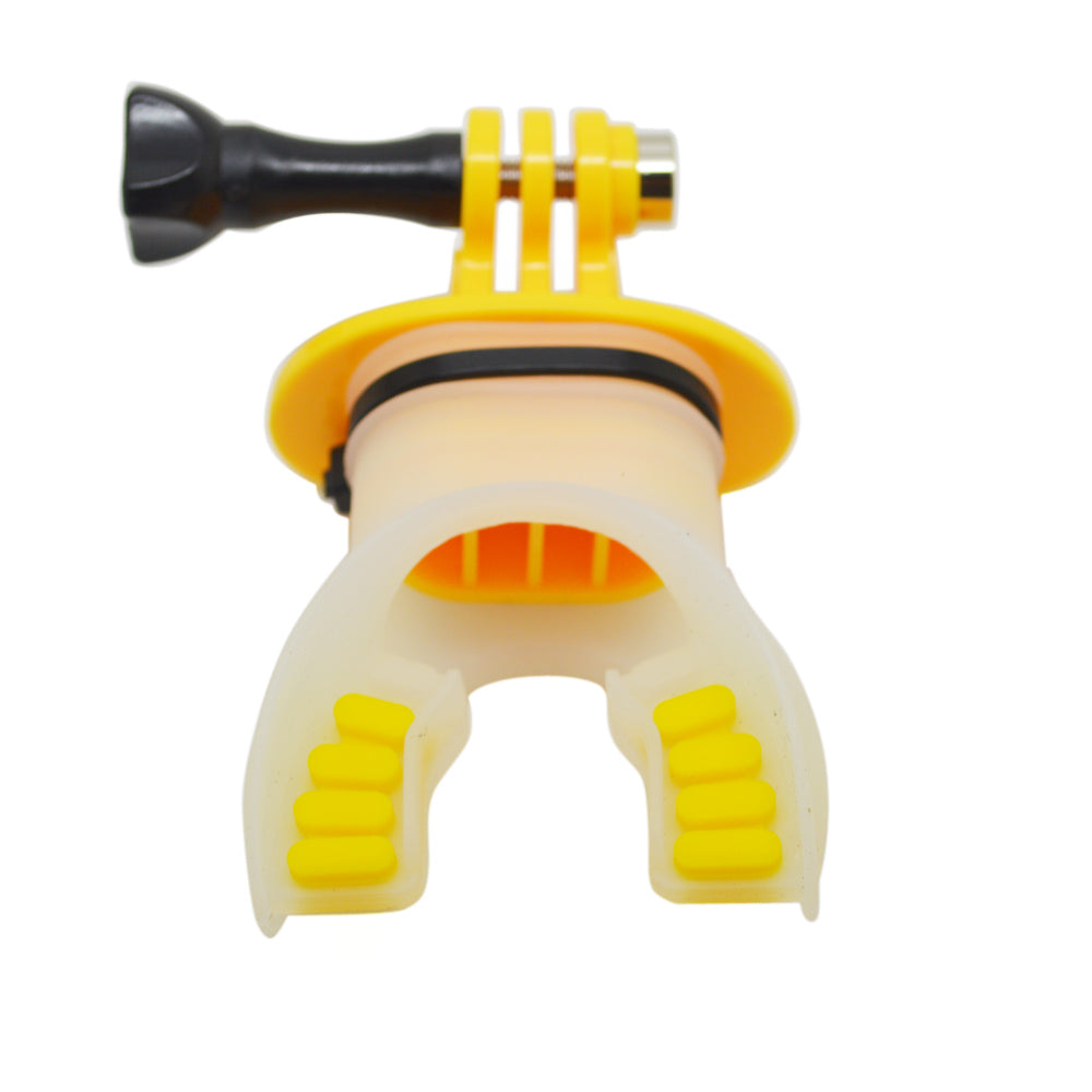 SHOTT Surfing Shooting Camera Mouth Mount Set with Floaty Float &amp; Lanyard Strap for GoPro Hero 5 7 8 - Yellow