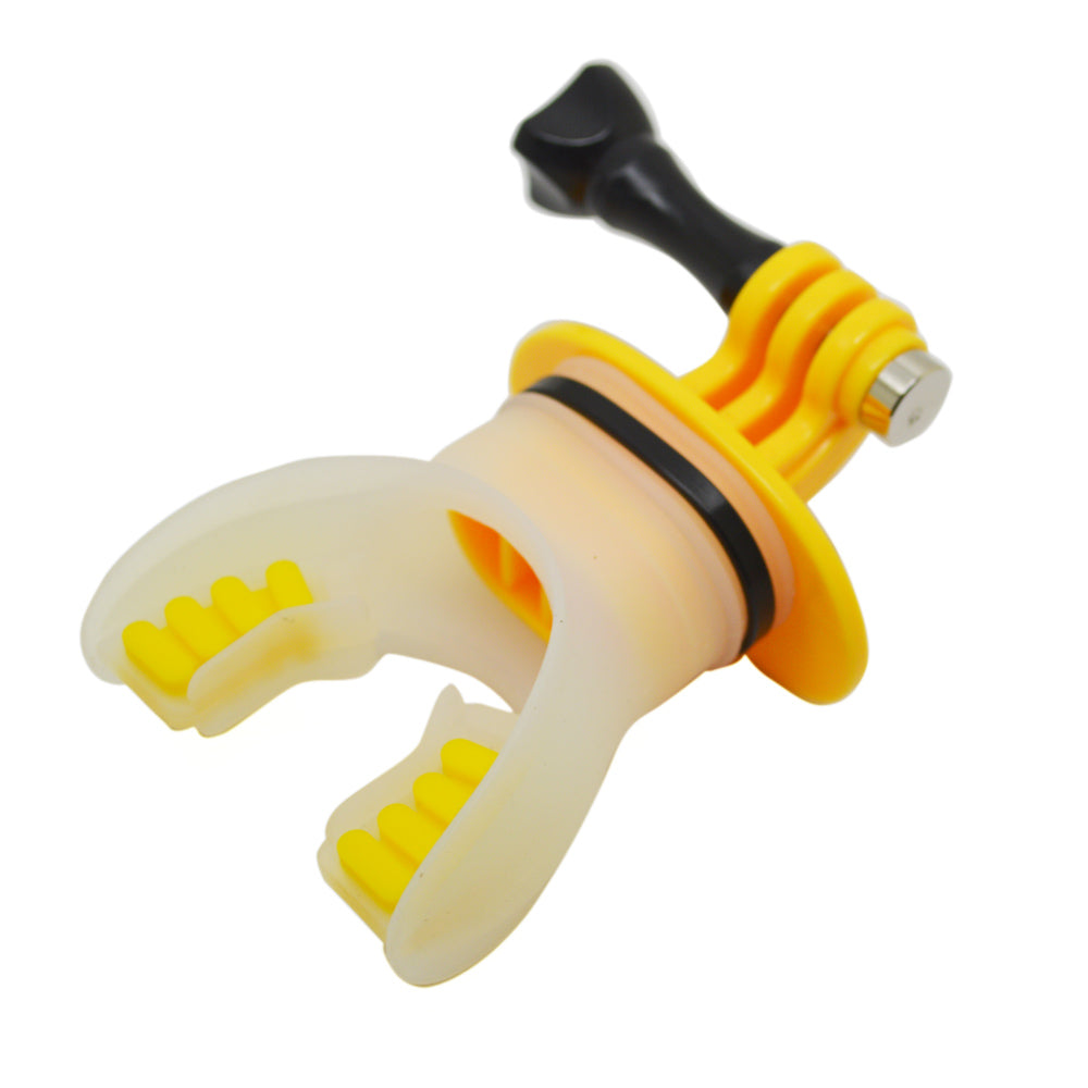 SHOTT Surfing Shooting Camera Mouth Mount Set with Floaty Float &amp; Lanyard Strap for GoPro Hero 5 7 8 - Yellow