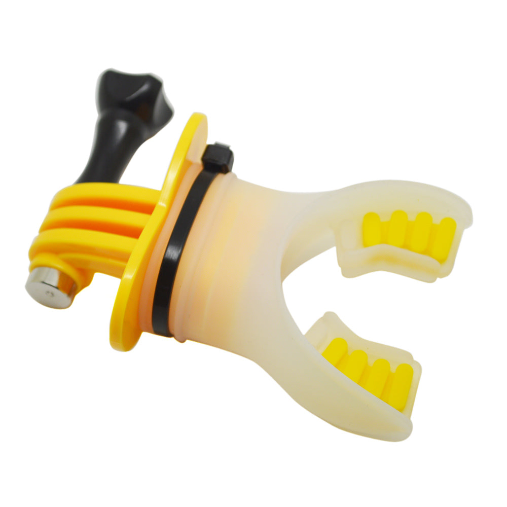 SHOTT Surfing Shooting Camera Mouth Mount Set with Floaty Float &amp; Lanyard Strap for GoPro Hero 5 7 8 - Yellow