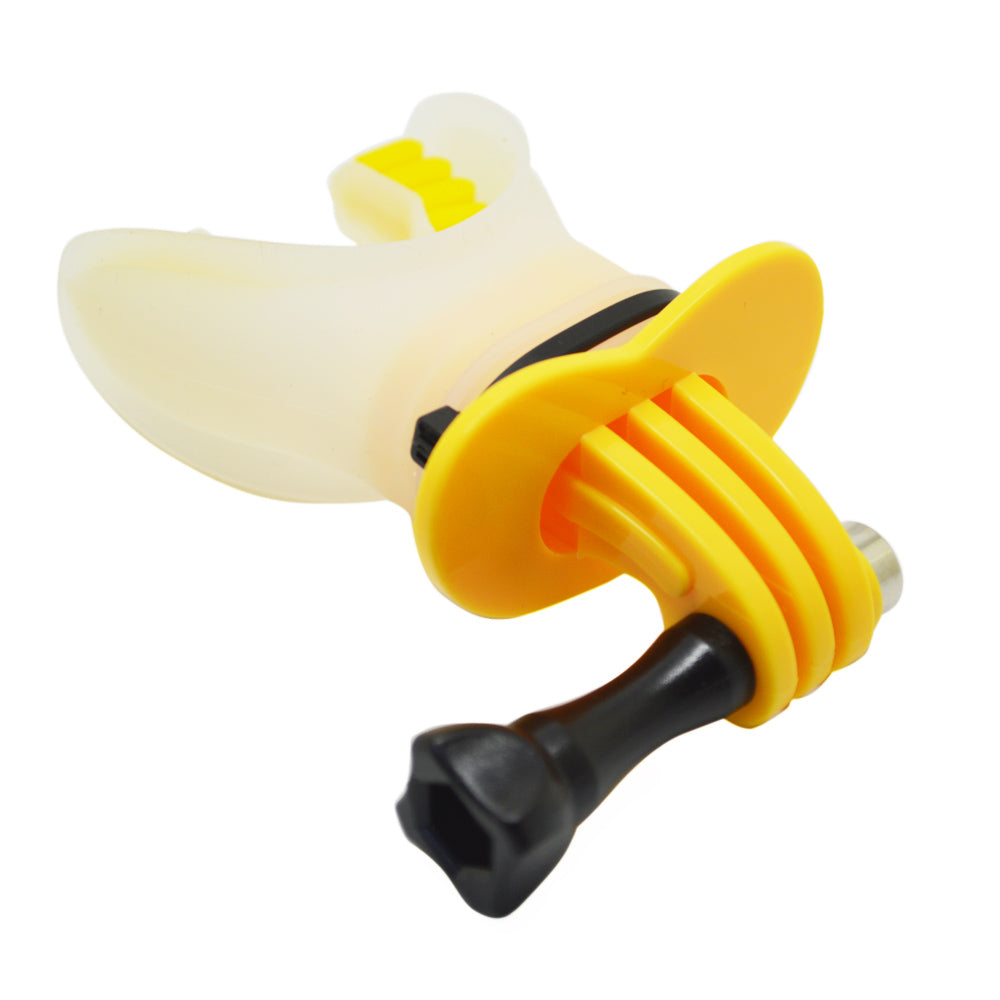SHOTT Surfing Shooting Camera Mouth Mount Set with Floaty Float &amp; Lanyard Strap for GoPro Hero 5 7 8 - Yellow