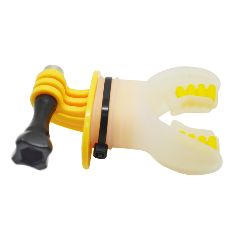 SHOTT Surfing Shooting Camera Mouth Mount Set with Floaty Float &amp; Lanyard Strap for GoPro Hero 5 7 8 - Yellow