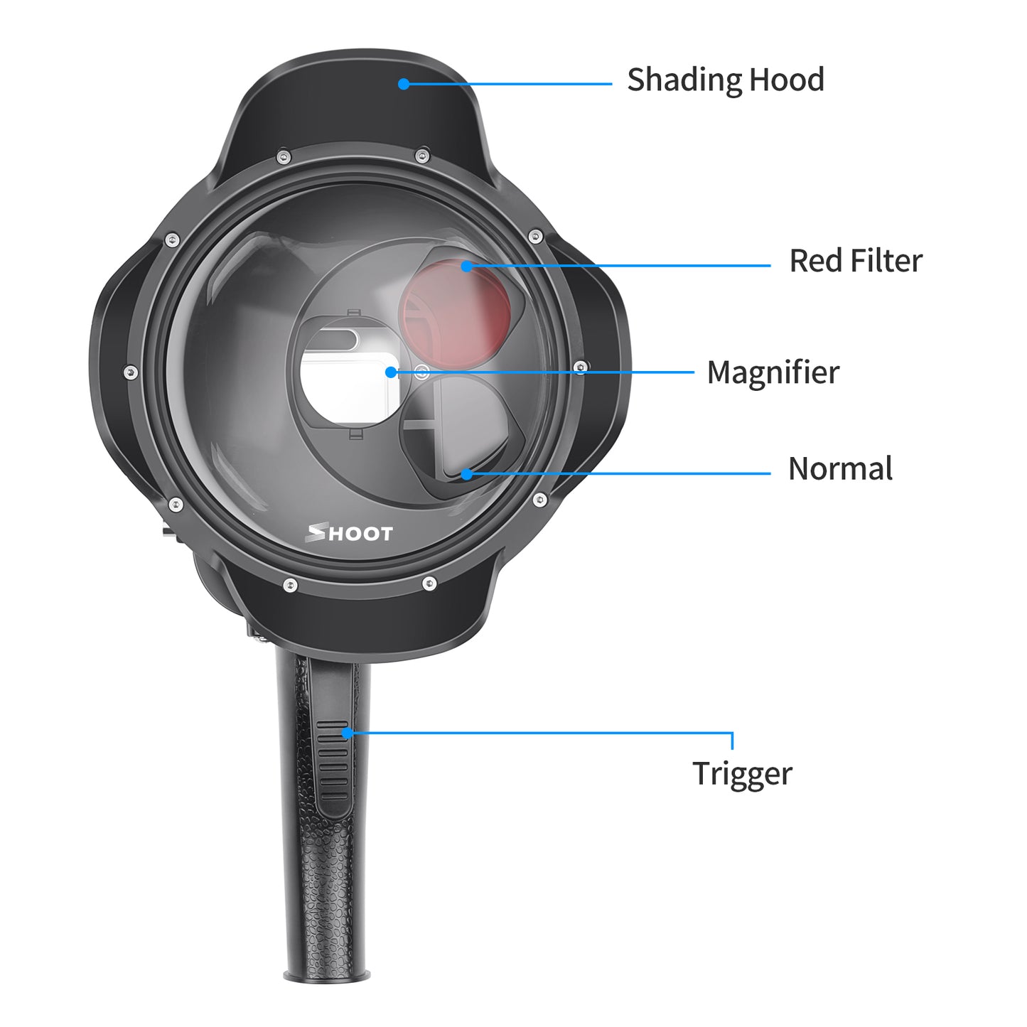 SHOOT Diving Dome Port Waterproof Case Filter for GoPro Hero 7 6 5