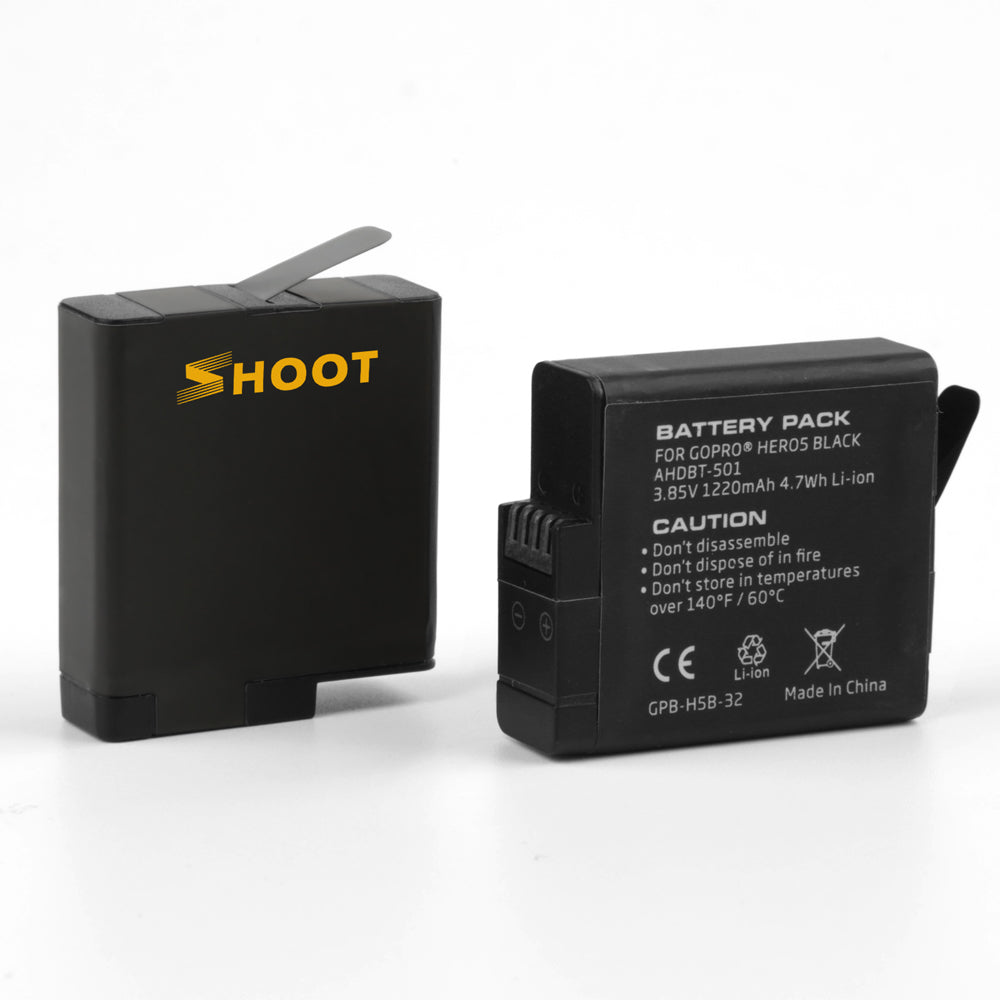 SHOOT Three Ports USB Charger with Batteries for GoPro Hero 6 5 7 Charging Accessories