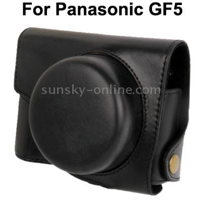 Leather Camera Case Bag for Panasonic GF5 (Black)