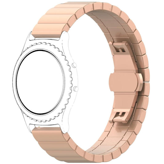 For Galaxy Watch 42mm Butterfly Buckle Stainless Steel Strap (Rose Gold)