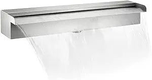 UNIQKART Water Pool Fountain,Stainless Steel Pool Waterfall, Water Flow Platform for Indoor and Outdoor, No Additional Accessories (Color : Silver, Size : 1 Feet)