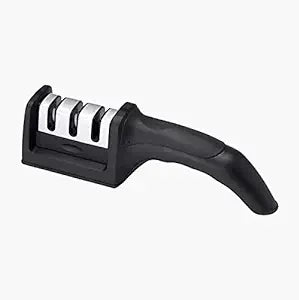 UNIQKART Kitchen Chef Knife Sharpener 3 Stage Steel Diamond Ceramic Coated Kitchen Sharpening Tool(Black)