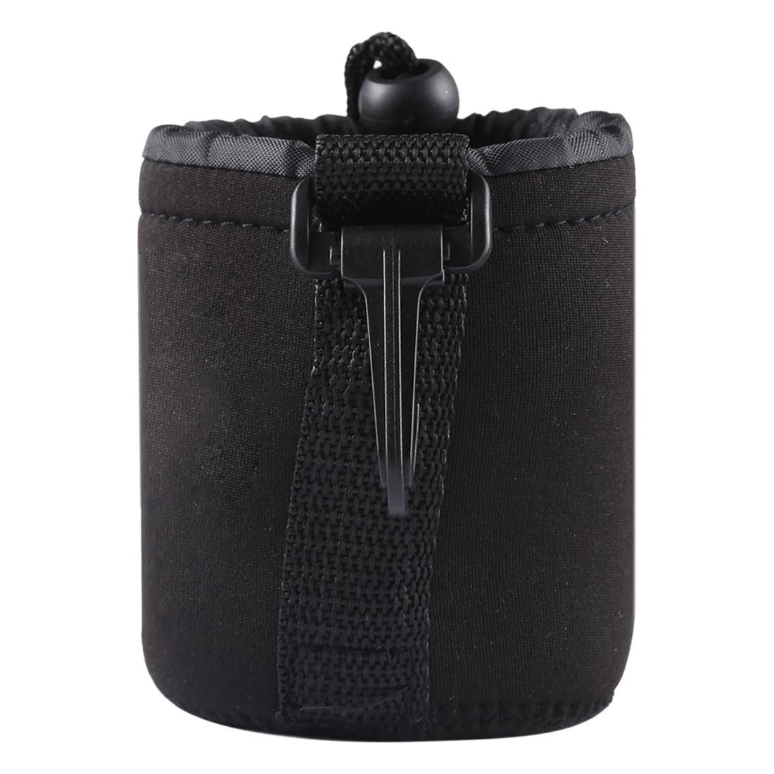 Neoprene SLR Camera Lens Carrying Bag Pouch Bag with Carabiner, Size: 8x10cm (Black)