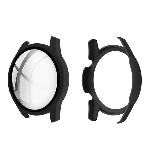 For Huawei watch GT2 46MM oil-injected PC Shell +9H Tempered Glass Film Integrated Protective Shell (Black)