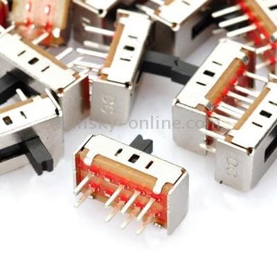 50 pcs S-23D07 0.3A 8-Pin Slide Switch (Silver)