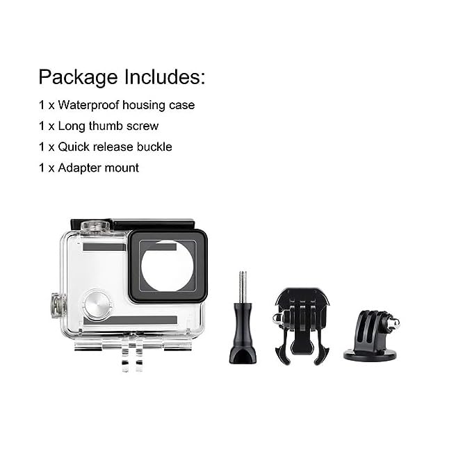 UNIQKART Waterproof Housing Case for GoPro Hero 4, Hero 3+, Hero 3 Underwater Photography - Waterproof Up to 147 ft (45m) - with Quick Release Mount, Thumb Screw, Tripod Mount Adapter